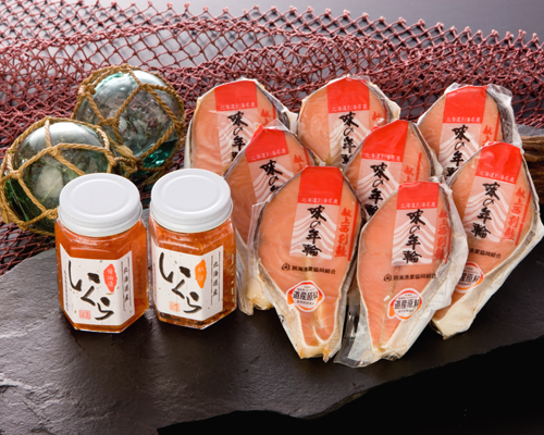 味の年輪×8切・いくら醤油漬け、いくら塩漬け各140g のバラエティセット!